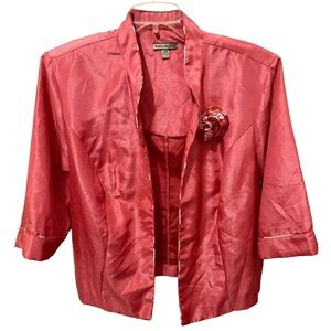 Maya Brooke Women’s 24W Pink Blazer with Rose Detail
